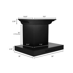 ZLINE Wall Mount Range Hood in Black Stainless Steel with CrownSound® Speakers - BSKENCRN-BT - The Home Selection