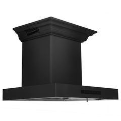 ZLINE Wall Mount Range Hood in Black Stainless Steel with CrownSound® Speakers - BSKENCRN-BT - The Home Selection