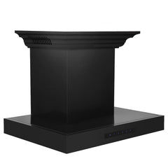 ZLINE Wall Mount Range Hood in Black Stainless Steel with CrownSound® Speakers - BSKENCRN-BT - The Home Selection