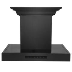 ZLINE Wall Mount Range Hood in Black Stainless Steel with CrownSound® Speakers - BSKENCRN-BT - The Home Selection