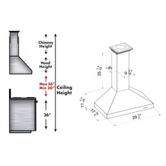 ZLINE Wall Mount Range Hood in DuraSnow® Stainless Steel - 8KL3S - The Home Selection