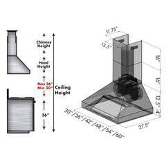 ZLINE Wall Mount Range Hood in Stainless Steel - Includes Remote Blower - 697-RD - The Home Selection