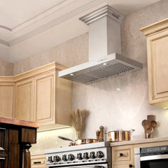 ZLINE Wall Mount Range Hood In Stainless Steel With Built-In CrownSound® Bluetooth Speakers (KECRN-BT) - The Home Selection