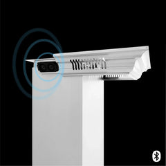 ZLINE Wall Mount Range Hood In Stainless Steel With Built-In CrownSound® Bluetooth Speakers (KECRN-BT) - The Home Selection