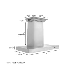 ZLINE Wall Mount Range Hood In Stainless Steel With Built-In CrownSound® Bluetooth Speakers (KECRN-BT) - The Home Selection