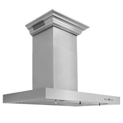 ZLINE Wall Mount Range Hood In Stainless Steel With Built-In CrownSound® Bluetooth Speakers (KECRN-BT) - The Home Selection