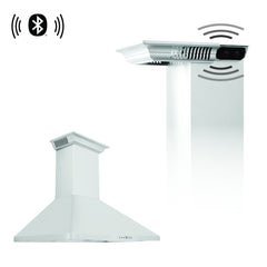 ZLINE Wall Mount Range Hood in Stainless Steel with Built-in CrownSound® Bluetooth Speakers - KF1CRN-BT - The Home Selection