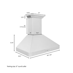 ZLINE Wall Mount Range Hood in Stainless Steel with Built-in CrownSound™ Bluetooth Speakers - KF2CRN-BT - The Home Selection
