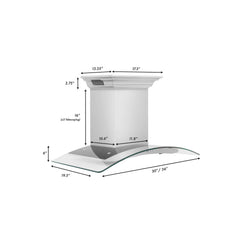 ZLINE Wall Mount Range Hood in Stainless Steel with Built-in CrownSound Bluetooth Speakers - KN4CRN-BT - The Home Selection