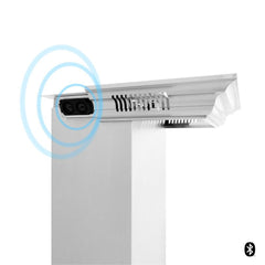 ZLINE Wall Mount Range Hood in Stainless Steel with Built-in CrownSound Bluetooth Speakers - KN4CRN-BT - The Home Selection