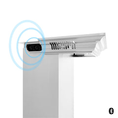 ZLINE Wall Mount Range Hood in Stainless Steel with Built-in CrownSound® Bluetooth Speakers - KNCRN-BT - The Home Selection