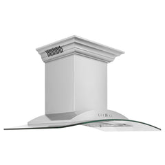 ZLINE Wall Mount Range Hood in Stainless Steel with Built-in CrownSound® Bluetooth Speakers - KNCRN-BT - The Home Selection