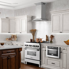 ZLINE Wall Mount Range Hood in Stainless Steel with Built-in CrownSound® Bluetooth Speakers - KNCRN-BT - The Home Selection