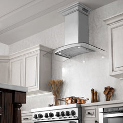 ZLINE Wall Mount Range Hood in Stainless Steel with Built-in CrownSound® Bluetooth Speakers - KNCRN-BT - The Home Selection