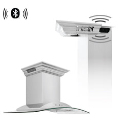 ZLINE Wall Mount Range Hood in Stainless Steel with Built-in CrownSound® Bluetooth Speakers - KNCRN-BT - The Home Selection