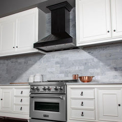 ZLINE Wooden Wall Mount Range Hood In Black - Includes Motor - KPCC - The Home Selection