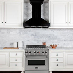 ZLINE Wooden Wall Mount Range Hood In Black - Includes Motor - KPCC - The Home Selection