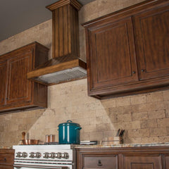 ZLINE Wooden Wall Mount Range Hood In Rustic Light Finish - Includes Motor - KPLL - The Home Selection