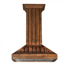 ZLINE Wooden Wall Mount Range Hood In Rustic Light Finish - Includes Motor - KPLL - The Home Selection