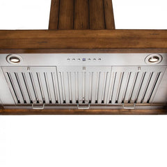 ZLINE Wooden Wall Mount Range Hood In Rustic Light Finish - Includes Motor - KPLL - The Home Selection
