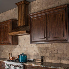 ZLINE Wooden Wall Mount Range Hood In Rustic Light Finish - Includes Motor - KPLL - The Home Selection