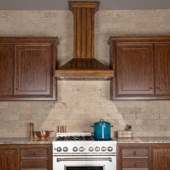 ZLINE Wooden Wall Mount Range Hood In Rustic Light Finish - Includes Motor - KPLL - The Home Selection