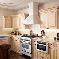 ZLINE Wooden Wall Mount Range Hood in White - Includes Motor - 321TT - The Home Selection